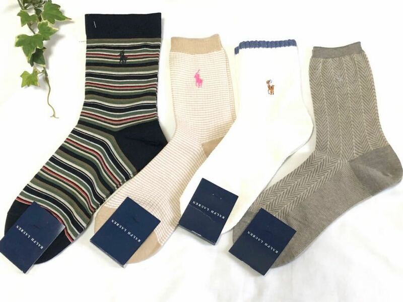 ★未使用 ラフルローレン RALPH LAUREN ソックス レディース 夏 薄手 靴下 4足 23-24★