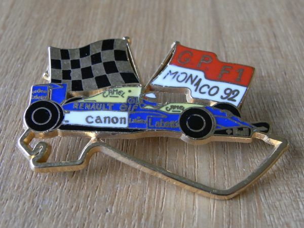 古い ピンバッジ : F1 ナイジェル マンセル ウイリアムズ ルノー 車 モナコ ピンズ #V