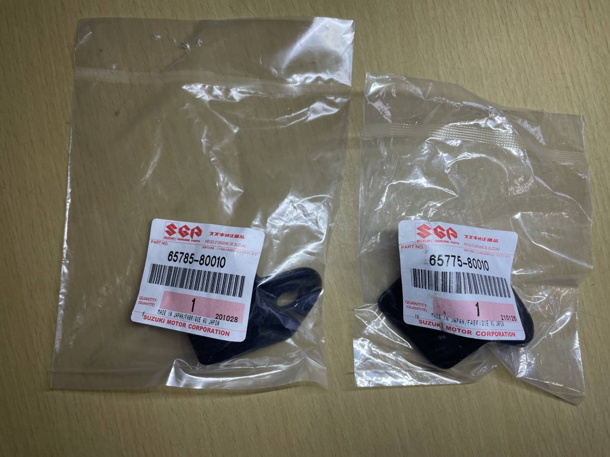 新品スズキ純正部品JA11Cジムニー幌用 左右セット　ルーフサイドフロントのステー図の34と35セット 65785-80010 35775-80010 FIG651g 