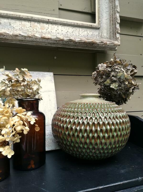 昭和レトロ　花瓶　フラワーベース　ビンテージ　グリーン　モダン Japanese Vintage Flower Vase
