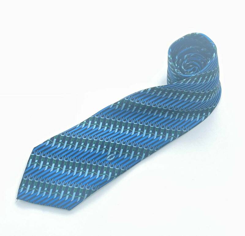 【参考上代2万円】アルニス パターンプリント柄 デザイン ネクタイ シルク100％ ARNYS ブルー ネイビー グリーン アイスブルー フランス製