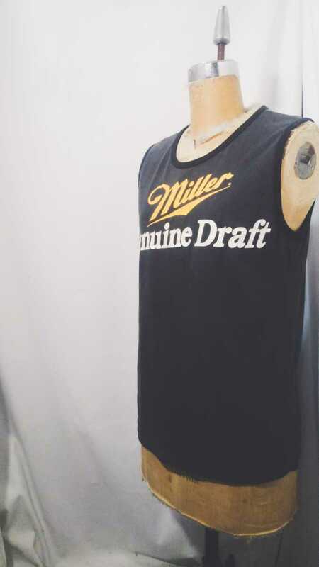 Vintage Miller GenuineDraft tank top 80s ミラー ビール タンクトップ ノースリーブ リメイク 企業モノ ビンテージ