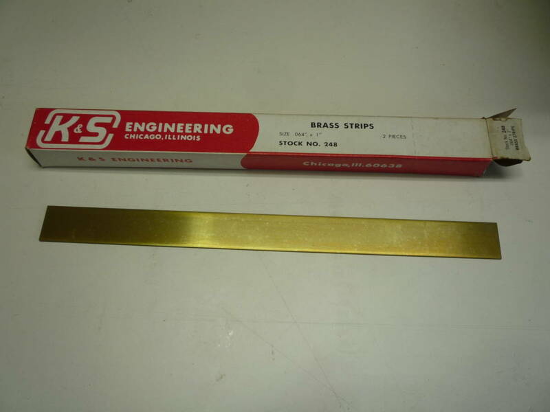 K$S 真鍮平板　厚み1.6×幅25ｍｍ×長さ30ｃｍ　№248
