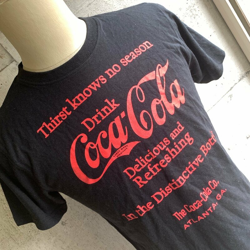 U.S Used Clothing 90's Coca-Cola ATLANTA,GA Logo T-Shirt アメリカ古着 90年代 コカ・コーラ アトランタ 広告 ロゴ Tシャツ ブラック 黒