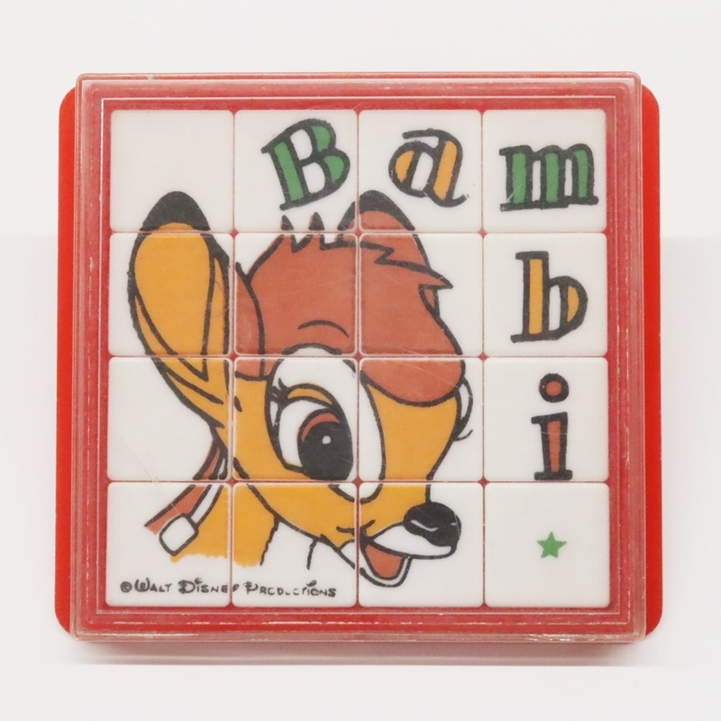  昭和レトロ 当時物 アポロ社 ディズニー バンビ パズル プラパズル スライド Bambi 15パズル 