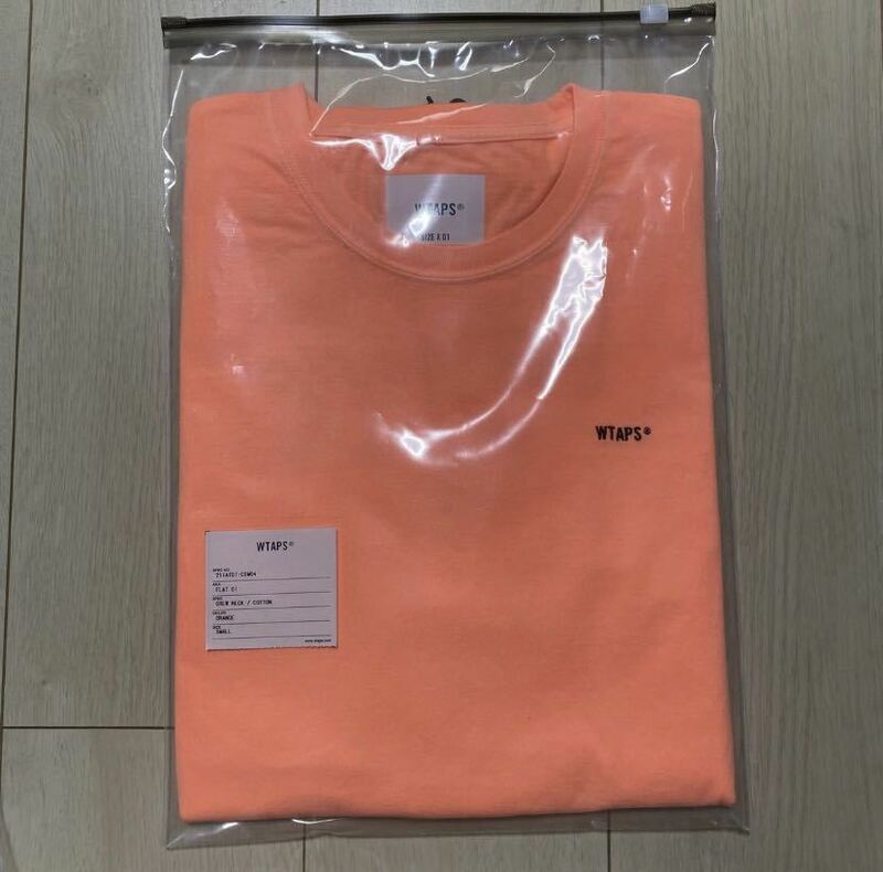新品 21SS WTAPS FLAT 01 / CREW NECK / COTTON ダブルタップス　orange S オレンジ Tシャツ TEE