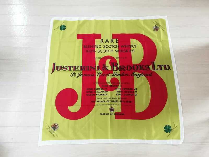 【送料無料】ウィスキー　JUSTERINI ＆ BROOKS LTD. ジャステリーニ＆ブルックス　スコッチウィスキー　J＆B　バンダナ　スカーフ
