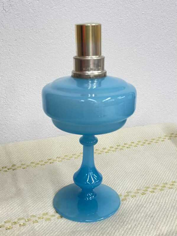 フランス　アンティーク　ランプベルジェ　ブルー　アルコールランプ　ランプ　照明　インテリア　フランス製　サイズ…高さ20㎝　横幅10㎝