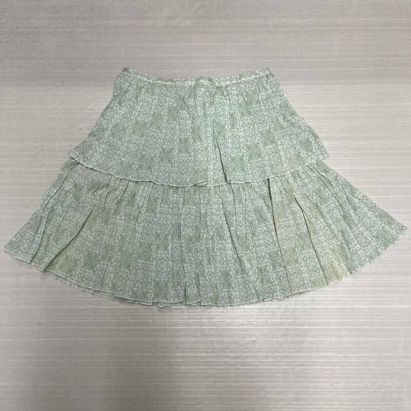 未着用 タグ付 アニエスベー コットン スカート 38 日本製 ペールグリーン agns b 定価26,250円