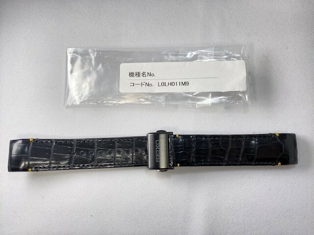 L0LH011M9 SEIKO アストロン 21mm 純正革ベルト クロコダイル ブラック SBXC073/5X53-0BB0用 ネコポス送料無料