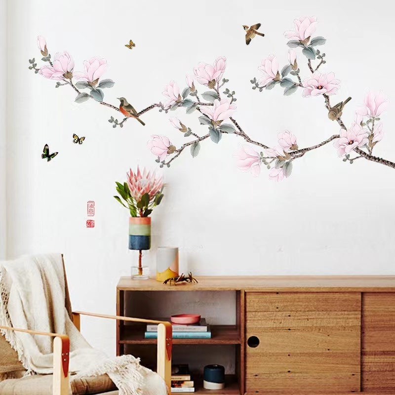 (NO.408）DIY剥がせる壁飾りウォールステッカー　綺麗な仕上がり　花鳥