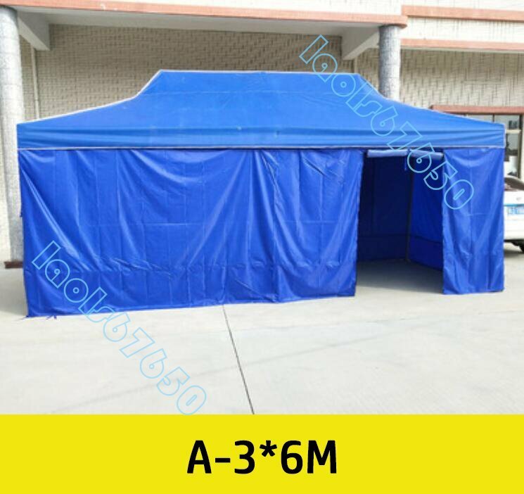 鋼フレーム 4面透明布 テント 屋外 折りたたみ 日よけ キャノピー 四隅 祭り イベント傘 タープテント A-3*6M