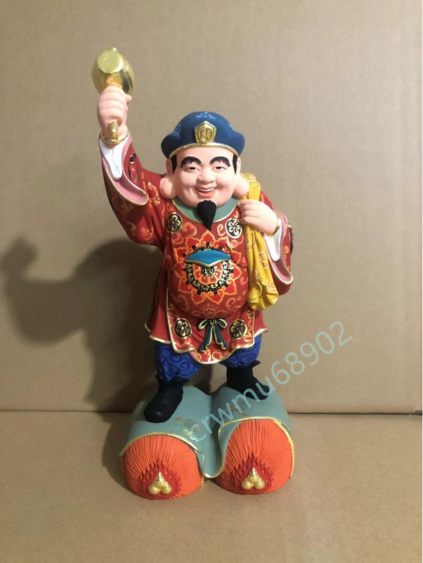 仏教工芸品 総檜材 木彫仏像 仏教美術 精密細工 仏師で仕上げ品 切金 彩色 大黒天立像 高さ26cm