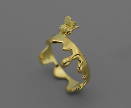 蜂 蜂蜜 リング 14号 ゴールド ハチ ハチミツ 指輪 シルバー925 シルバーリング 金 はち はちみつ