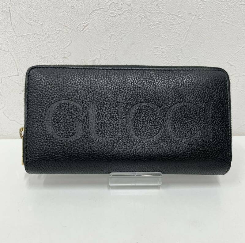 GUCCI グッチ 長財布 ウォレット ブラック 黒 レザー ロゴエンボス ジップクロージャー 66869 525040 メンズ