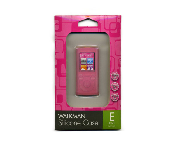 イーサプライズ Walkmanウォークマン E060シリーズ用 シリコン ケース ピンク（液晶保護フィルム、クロス、付属）(PK)