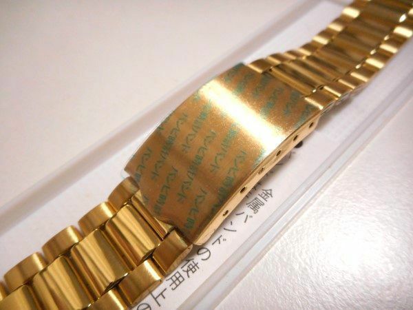 腕時計ベルト8 メンズ用 取り付け幅８ｍｍ 未使用品 ゴールド Bambi