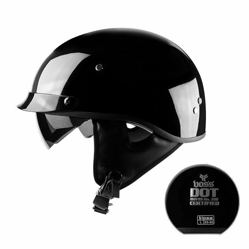TZX330★大人気オートバイハーフヘルメットバイクヘルメット 内蔵サングラス半キャップ ヘルメットM-XXLサイズ選択可能11色黒