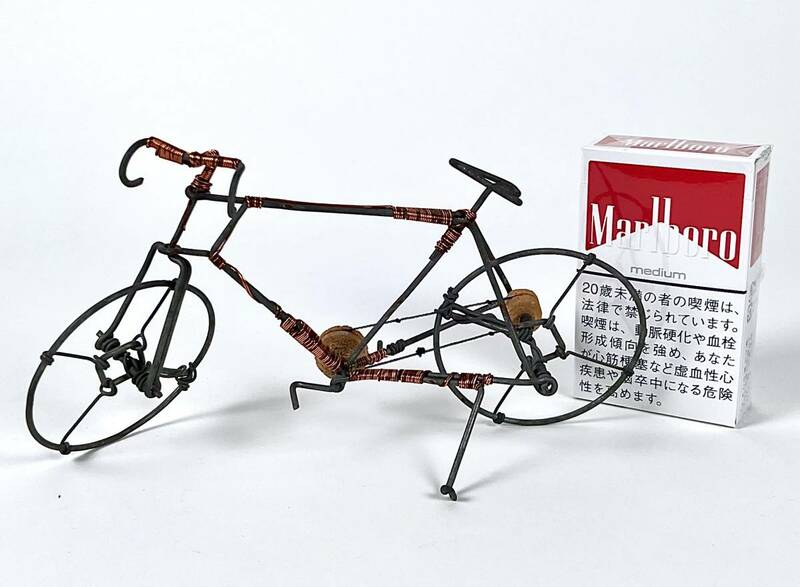 自転車 ワイヤーアート インテリア オブジェ ハンドメイド 針金アート ミニチュア 置物 現代アート モダンアート 工芸品 雑貨 ART 一点もの