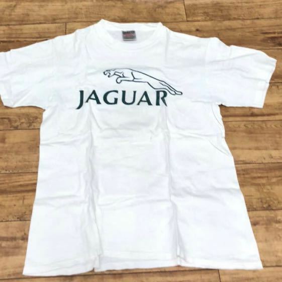 ②JAGUAR ジャガー　ロゴTシャツ USA製 Mサイズ ホワイト　ヴィンテージ　車