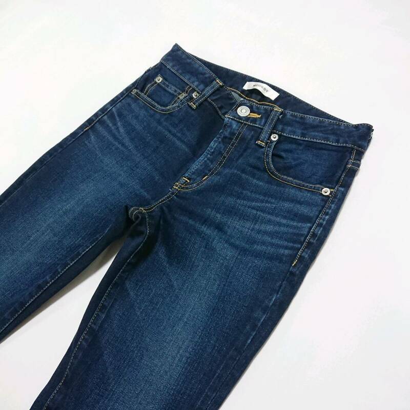 即決 送料無料 MOUSSY リバーススキニー ストレッチ ジーンズ デニム ジーパン Rebirth Skinny マウジー 日本製 濃紺 25 パンツ ボトムス