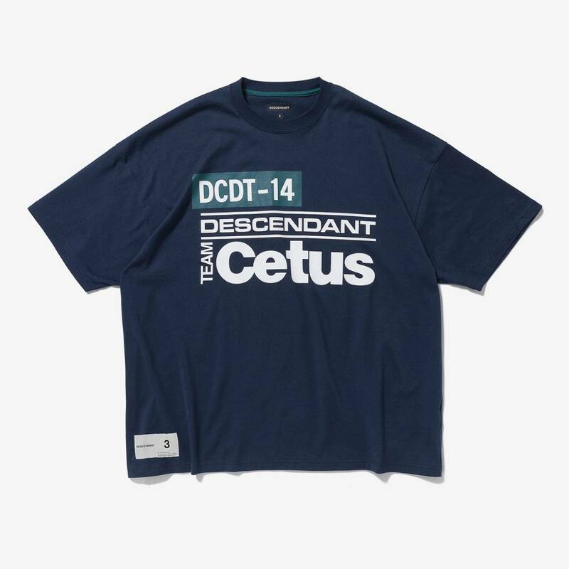 希少★新品本物【紺★3】★STERN SS スターン TEAM CETUS タイポグラフィ 織ネーム付 正規店購入 ディセンダント 入手困難 DESCENDANT 22SS