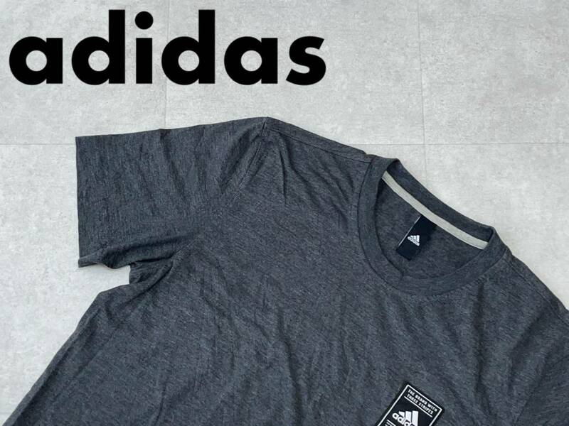 ☆送料無料☆ adidas アディダス USA直輸入 古着 半袖 Tシャツ メンズ ダークグレー トップス 中古 即決