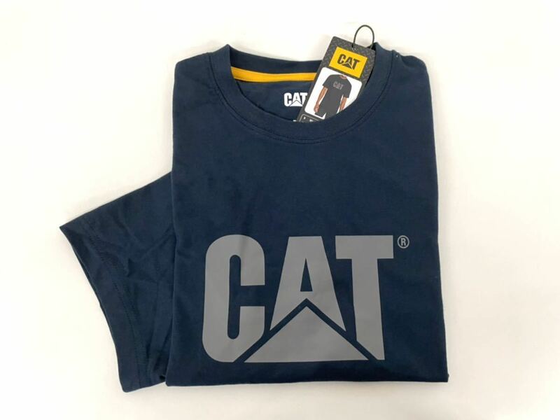新品■CAT キャタピラー メンズ 半袖Tシャツ M ロゴ ネイビー 