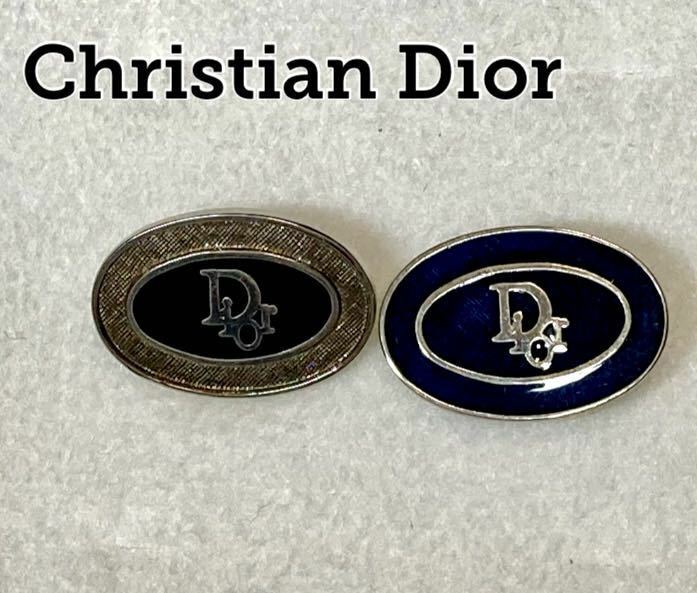 【即日発送】クリスチャン ディオール ロゴ ゴールド カフス ボタン ディオール カフリンクス ブラック Christian Dior CD