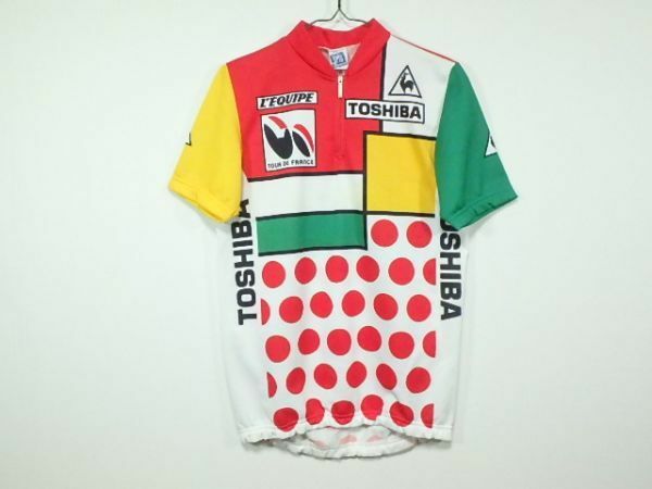 90's サンティーニ 希少！ ルコック 東芝 ツールドフランス サイクルジャージ XL