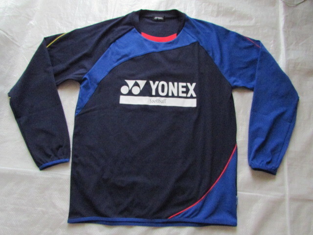 メンズ Oサイズ YONEX 長袖 Tシャツ 未使用に近い きれい 起毛裏地 ロンT ジャケット ネイビー系 177～183cm フットボール サッカー