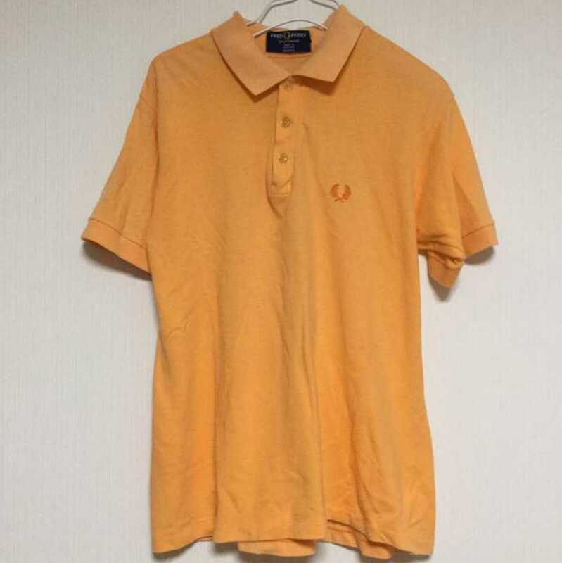 イングランド製 FRED PERRY ポロシャツ 刺繍 ロゴ オレンジ