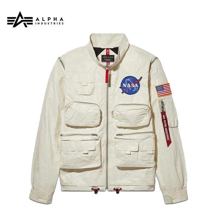 アルファインダストリー NASA EVO BOMBER JACKET ボンバー ジャケット ホワイト ミリタリー サイズL alcjn52000c1l