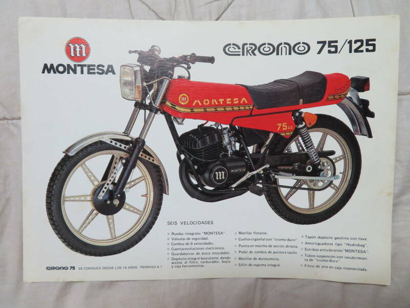 F)　モンテッサ　MONTESA CRONO 75/125　パンフレット　当時物