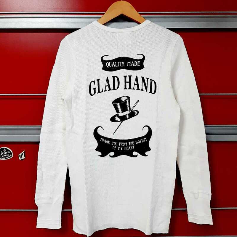 GLADHAND グラッドハンド ワッフルヘンリーネックTシャツ L/S ロゴ