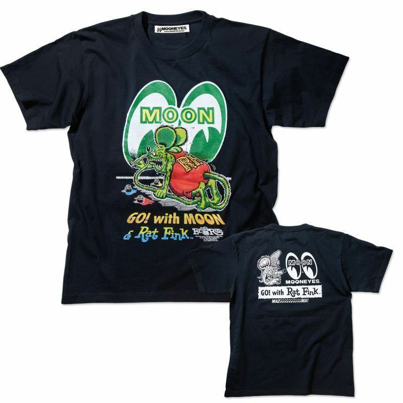 送料込み Sサイズ Rat Fink x MOON ペイント Tシャツ MOONEYES ブラック 黒 ムーンアイズ コラボ ラットフィンク