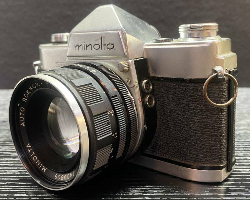 minolta SR-1 シルバー ミノルタ + MINOLTA AUTO ROKKOR-PF 1:2 55mm フィルムカメラ #445