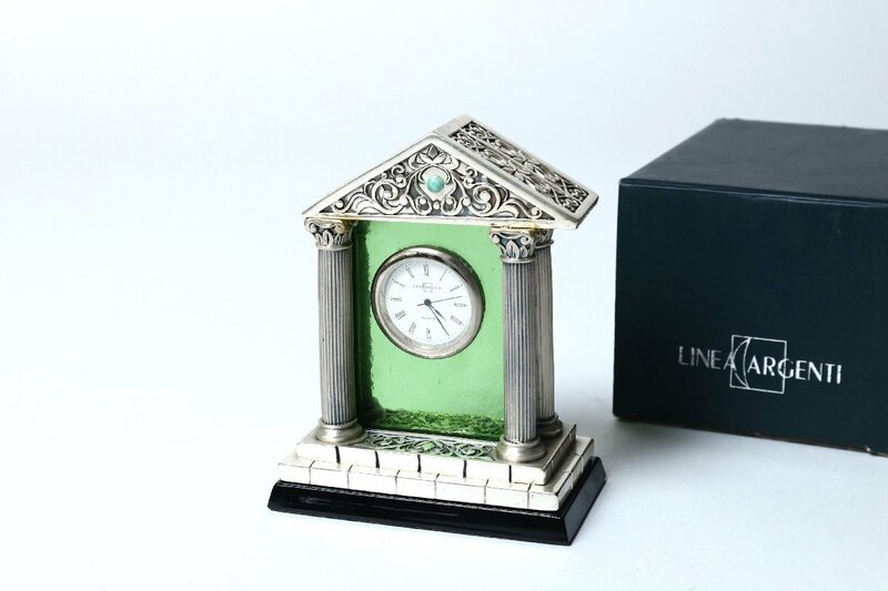イタリア製 LINEA ARGENTI 置き時計 箱付き ※直し有 / アンティーク デスククロック