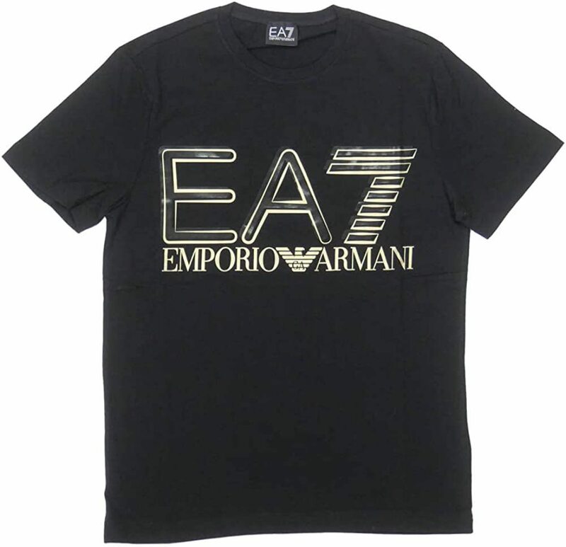 Tシャツ エンポリオアルマーニ EA7 クルーネックTシャツ 3LPT20 PJFFZ 0208 ブラック/ゴールド Ｍサイズ/送料無料メール便　ポイント消化
