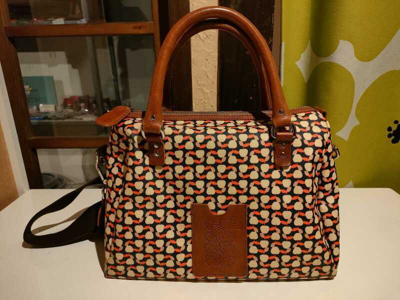 イギリス　オーラカイリー　orla kiely 2wayバッグ　ミニボストン ショルダーバッグ　