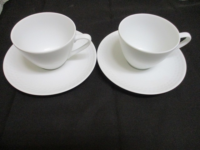 陶器製　Noritakeノリタケ コーヒーカップ/ソーサー fine porcelain 2客　検 住まい　インテリア　キッチン　食器　ブランド