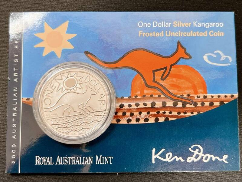 銀貨 Australia 2009 One Dollar Silver Kangaroo Fine Silver 1$ ELIZABETH Ⅱ アンティークコイン コレクション 【4686
