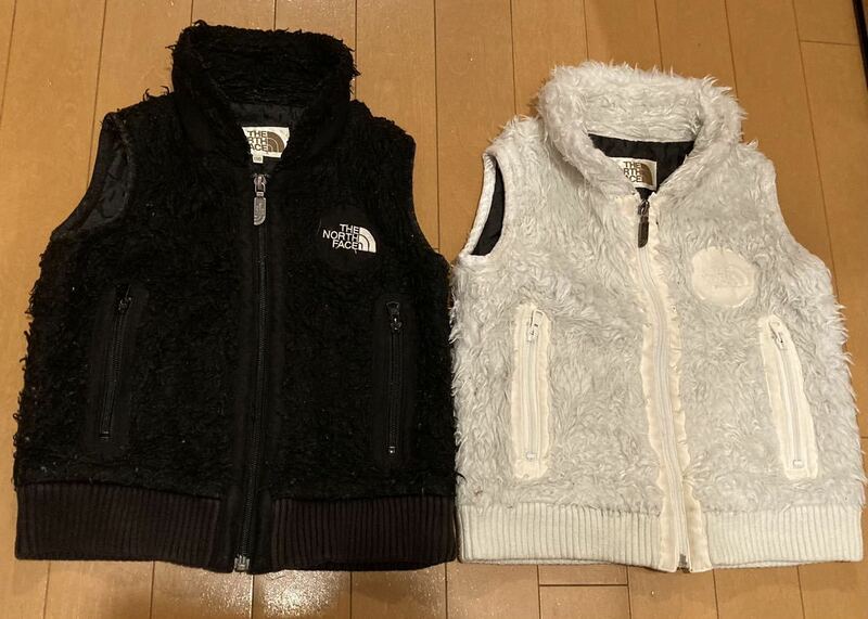 2色セット　ノースフェイス　THE NORTH FACE COOKIE VEST クッキーベスト　NAG46910 黒色ブラック　白色ホワイト　110サイズ