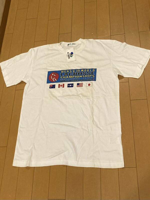 ラクロス　世界大会　MIZUNO ALL SPORTS ミズノ　Tシャツ MEN'S U-19 WORLD LACROSSE CHAMPIONSHIPS 白色　ホワイト　Mサイズ