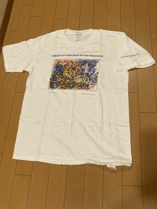 CREATIVITY EXPLORED OF SAN FRANCISCO アート　GILDAN製 半袖Tシャツ 白　ホワイト　Mサイズ