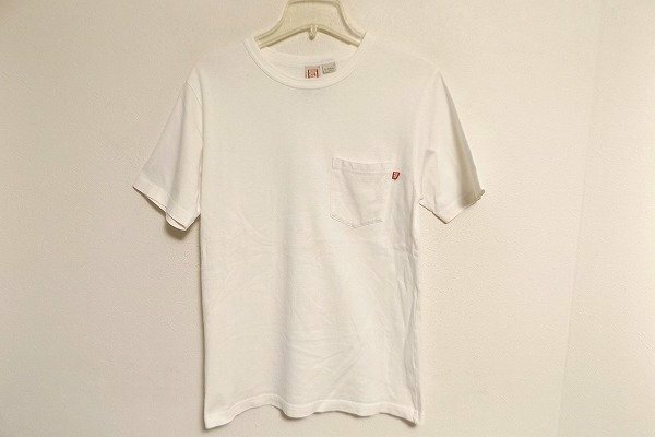 N4905：S/DOUBLE(エスダブル)ポケット付Tシャツ/白/S：35