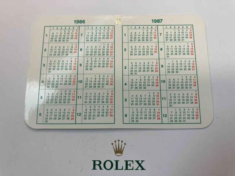 1986 1987年 ロレックス カレンダー ROLEX calendar 1675 6263 6265 5513 1665 1655 1680 1675/3 1019 6694 1500 5500 1501 1601 1603 1600