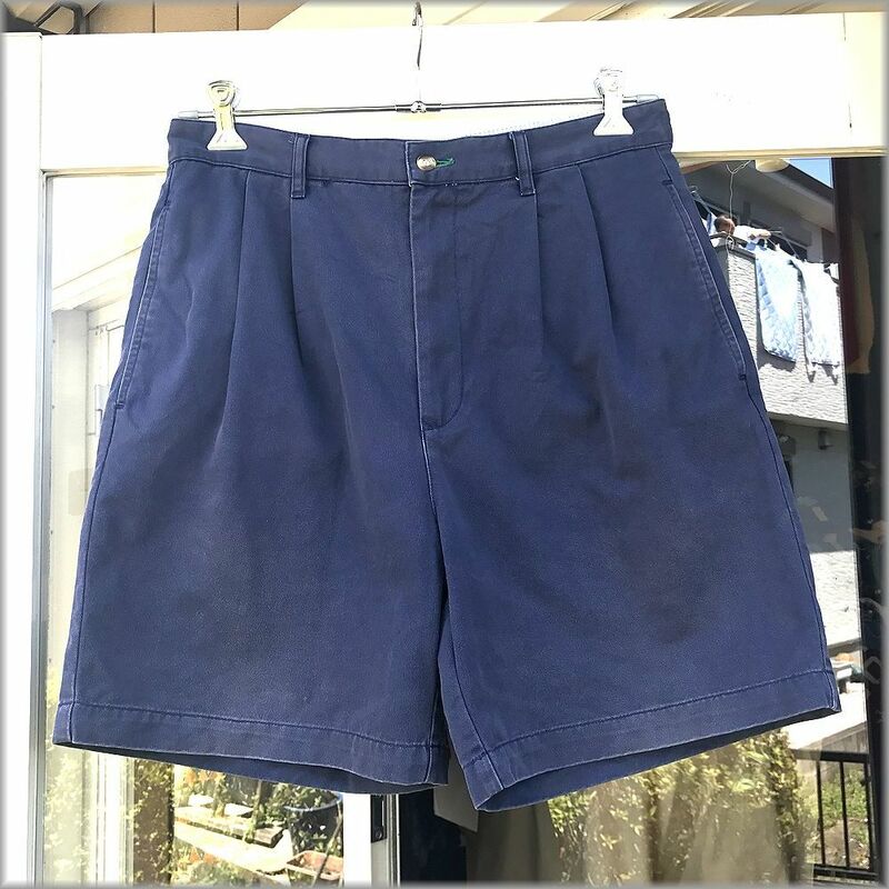 ★トミーヒルフィガー　90s　2タック　コットン　ショーツ　ショートパンツ　size 33★検 ビンテージ 古着 アメリカ