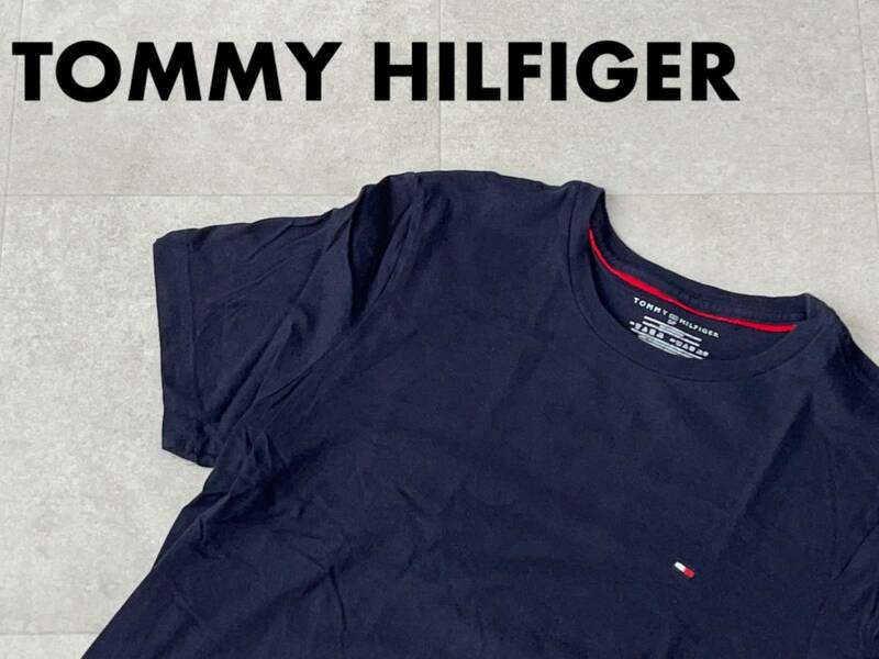 ☆送料無料☆ TOMMY HILFIGER トミーヒルフィガー USA直輸入 古着 半袖 Tシャツ メンズ S ネイビートップス 中古 即決