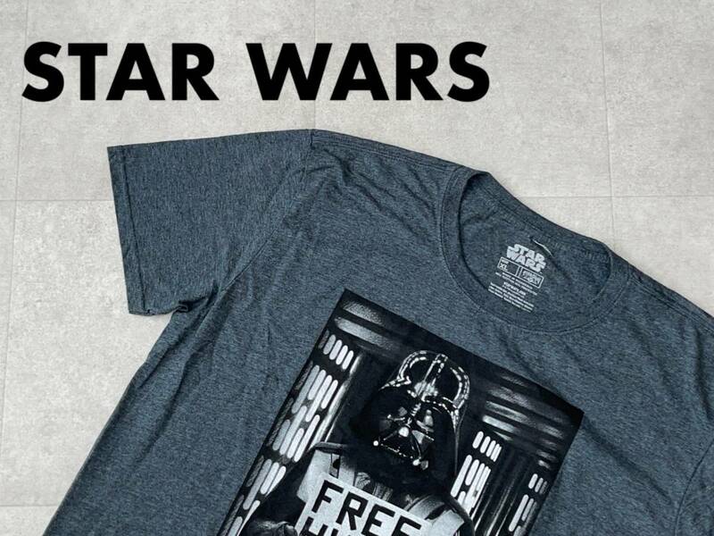 ☆送料無料☆ STAR WARS スターウォーズ USA直輸入 古着 半袖 ダースベイダー Tシャツ メンズ XL ダークグレー トップス 中古 即決